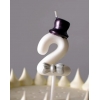 Świeczka na tort cyfra 2 biała z kapeluszem